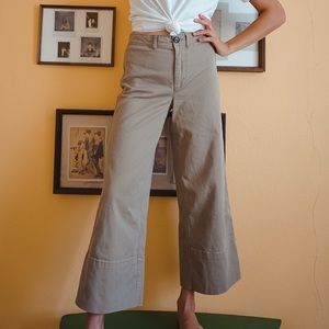 Madewell Khaki Wide Leg Crop Jeans Size 25
